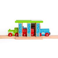 Bigjigs houten rails wasstraat voor treinen - thumbnail