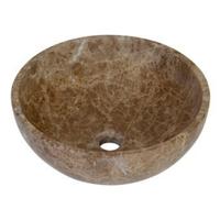 Plieger Round waskom - 38x38x13.6cm - marmer bruin washbasin 38 marble brown - thumbnail