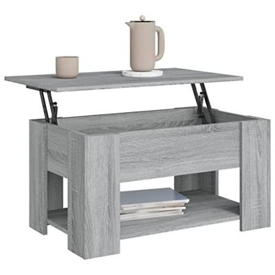 Salontafel 79x49x41 cm bewerkt hout grijs sonoma eikenkleurig