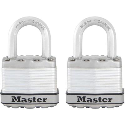 Masterlock 2 x 45mm keyed alike padlocks with treated steel body for weather resi - M1EURT