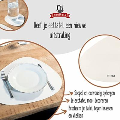 Krumble Placemat set design - 6 stuks - Wit