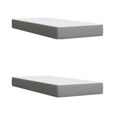 Boxspring met matras stof lichtgrijs 200x200 cm