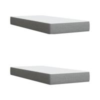 Boxspring met matras stof lichtgrijs 200x200 cm - thumbnail
