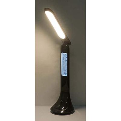 Globo BureaulampTyrell zwart met klok - 58329B