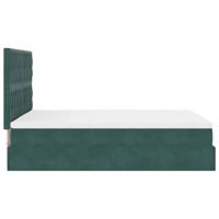 Ottoman bed met matrassen 140x200cm fluweel donkergroen - thumbnail