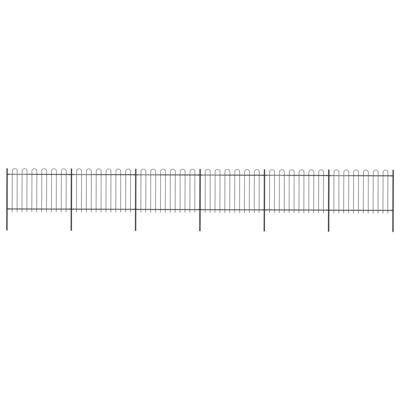 vidaXL Tuinhek met ronde bovenkant 10,2x1,2 m staal zwart vidaXL Tuinhek met ronde bovenkant 10,2x1,2 m staal zwart