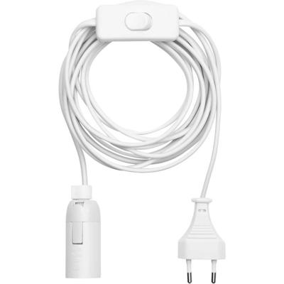Lampfitting E14 met schakelaar - 3.5 meter snoer met stekker - Hanglamp wit