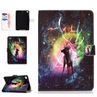 Colored Pattern Drawing Horizontal Flip PU Leather Case with Three-folding Holder & Sleep / Wake-up Function for Mini 1 / 2 / 3 / 4(Nebula deer) - thumbnail