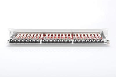 Digitus DIGITUS 24 poorten Netwerkpatchpaneel 483 mm (19) CAT 6A, CAT 6a (losse kabel CAT 7) 1 HE Meerdere kleuren Ingericht