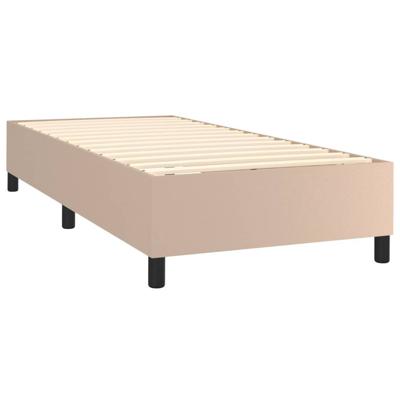 Boxspring met matras en LED kunstleer cappuccinokleur 90x200 cm - thumbnail