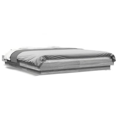 Bedframe met LED-verlichting grijs sonoma eiken 150x200 cm