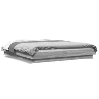 Bedframe met LED-verlichting grijs sonoma eiken 150x200 cm - thumbnail