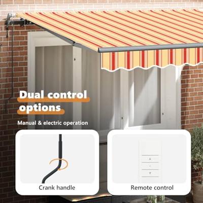 VidaXL Inklapbaar zonnescherm geel 350 x 200 cm stof VidaXL Inklapbaar zonnescherm geel 350 x 200 cm stof