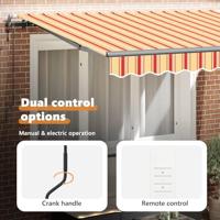 VidaXL Inklapbaar zonnescherm geel 350 x 200 cm stof - thumbnail