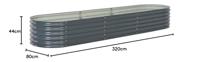 VidaXL Plantenbak verhoogd 320x80x44 cm gegalvaniseerd staal grijs - thumbnail