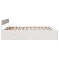 Bedframe zonder matras massief grenenhout wit 160x200 cm - thumbnail