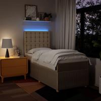 Boxspring met matras stof crèmekleurig 90x200 cm - thumbnail