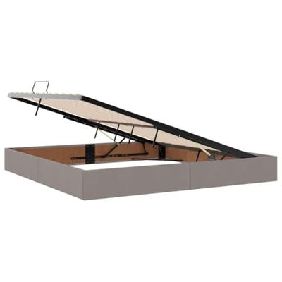 Opbergbed met matras met matras Taupe 200 x 200 cm Bewerkt hout