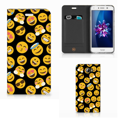 Huawei Y5 2 | Y6 Compact | Hoesje met Magneet | Emoji Huawei Y5 2 | Y6 Compact | Hoesje met Magneet | Emoji