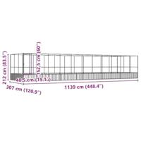 Volière met verlengstuk 1139x307x212 m staal zilverkleurig - thumbnail