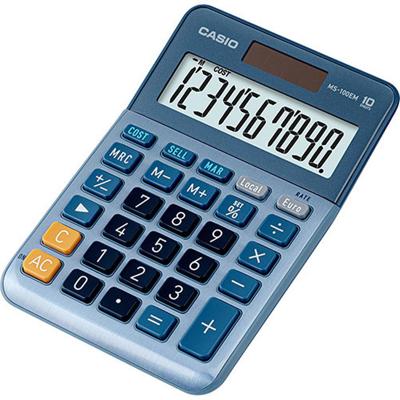 Casio MS-100EM Calculator Blauw Casio MS-100EM Calculator Blauw