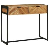 Wandtafel met lade Bruin 90 x 35 x 75 cm massief mangohout - thumbnail