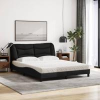 Bed met matras stof zwart 160x200 cm - thumbnail