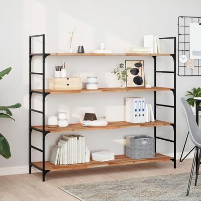 Wandschappen 3 st zwevend olieafwerking 140x40x2 cm acaciahout