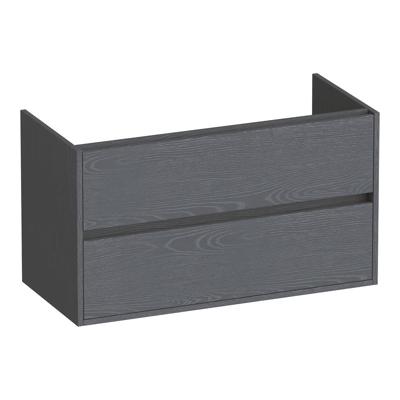 Brauer Adore - Onderkast - 100 cm - met 2 Softclose Lades Greeploos en 1 Sifon Uitsparing - Timber Grey