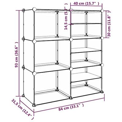 Schoenenrek 84x31,5x93 cm polypropeen transparant Schoenenrek 84x31,5x93 cm polypropeen transparant