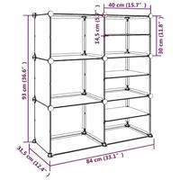 Schoenenrek 84x31,5x93 cm polypropeen transparant - thumbnail