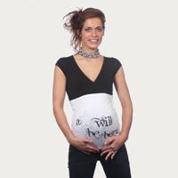 Op en Top Zwanger Zwangerschaps Buikband A Star will be Born Wit - thumbnail