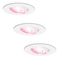 Set van 3 Pittsburg Smart inbouwspots - 5,5 Watt 345 Lumen - Wifi + Bluetooth - RGBWW - GU10 - Google Home, Amazon Alexa en Siri - IP20 voor binnen - Wit - Kantelbaar - thumbnail