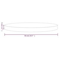 Tafelblad rond 50x3 cm massief grenenhout wit - thumbnail