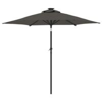 Parasol met LED's en stalen paal 225x225x212cm antracietkleurig - thumbnail