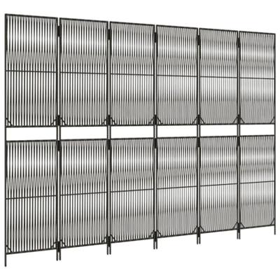 Kamerscherm 6 panelen poly rattan grijs Kamerscherm 6 panelen poly rattan grijs