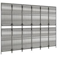 Kamerscherm 6 panelen poly rattan grijs - thumbnail