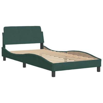 Bed met matras fluweel donkergroen 120x200 cm - thumbnail