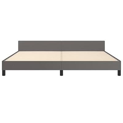 Bedframe met hoofdbord kunstleer grijs 200x200 cm