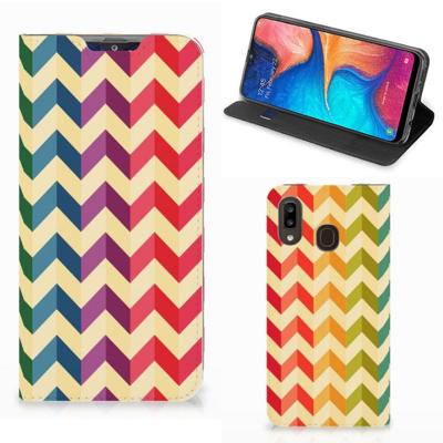 Samsung Galaxy A30 | Hoesje met Magneet | Zigzag Multi Color