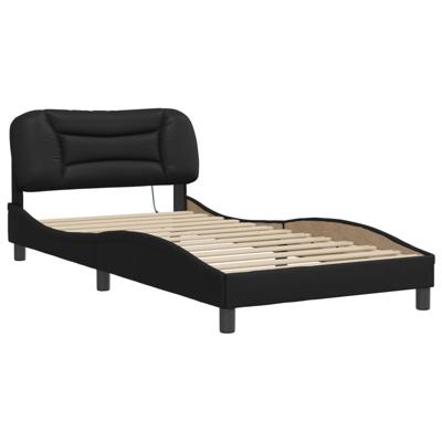 Bedframe met LED-verlichting kunstleer zwart 120x200 cm - thumbnail