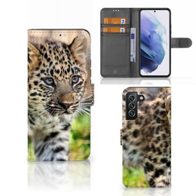 Samsung Galaxy S22 Plus | Telefoonhoesje | Met pasjeshouder | Baby Luipaard