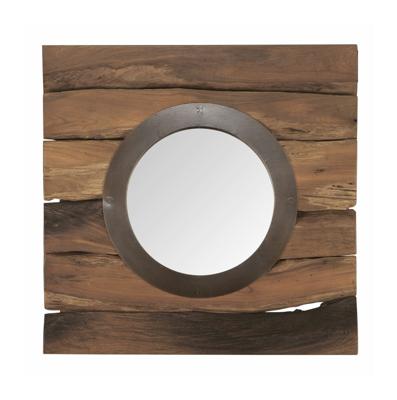 MUST Living Spiegel 'Smile' Teakhout, 50 x 50cm MUST Living Spiegel 'Smile' Teakhout, 50 x 50cm