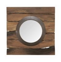 MUST Living Spiegel 'Smile' Teakhout, 50 x 50cm - thumbnail