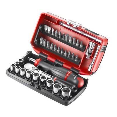 Facom compacte doppenset 1/4" 6-kant met ratel met stofdichte kop - inch maten - RL.NANO-U1