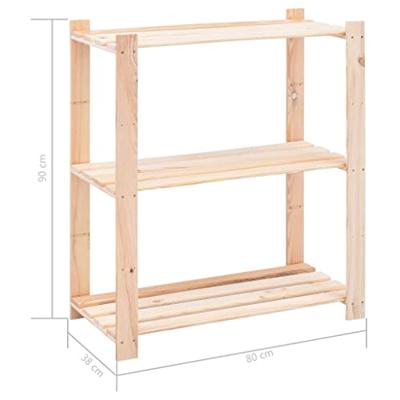 VidaXL Opbergrek 3-laags 80x38x90 cm massief grenenhout 150 kg VidaXL Opbergrek 3-laags 80x38x90 cm massief grenenhout 150 kg