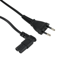 Scanpart Netsnoer Haaks Zwart 2.0m - thumbnail