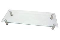 ROLINE In hoogte verstelbare glazen monitorstandaard rechthoekig - thumbnail