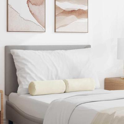 Bolster Kussens 2 pcs Crme 15 x 40 cm Katoen Stof Bolster Kussens 2 pcs Crme 15 x 40 cm Katoen Stof