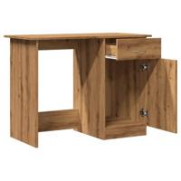Bureau 100x50x76 cm bewerkt hout artisanaal eikenkleur - thumbnail
